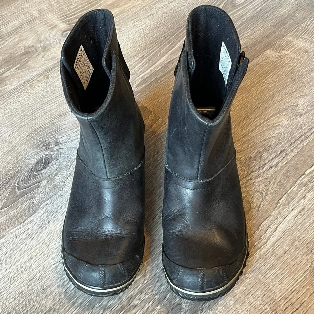 Sorel Slimboot Black‎ Leather Waterproof Boots Womens 7.5 UK 5.5 EU 38.5
